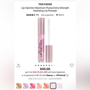 TOO FACED lip injection maximum plump